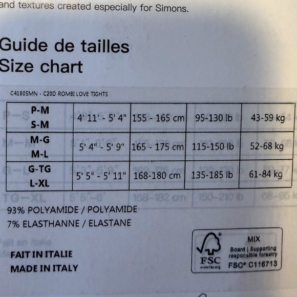 Love & diamonds black sheer pantyhose fantasy tights made in Italy NWT - Picture 7 of 7